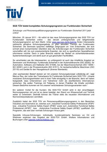 Pressemitteilung als PDF - SGS-TÜV Saar