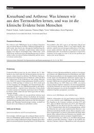 Kreuzband und Arthrose: Was können wir aus den ... - SGSM