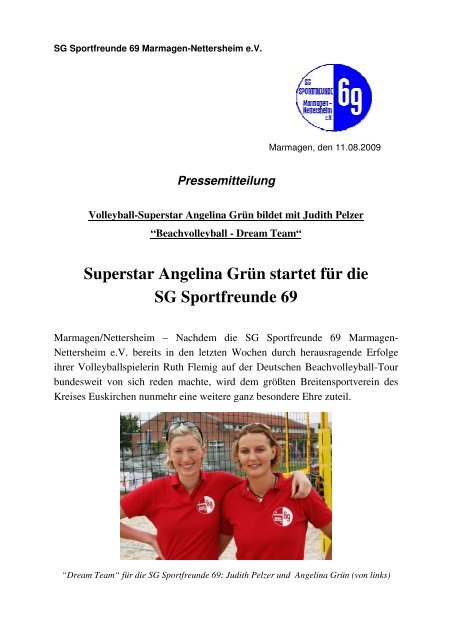 Pressemitteilung zum Download - SG Sportfreunde 69 Marmagen ...