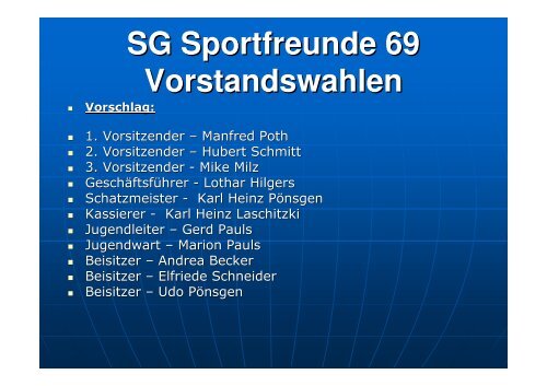 SG Sportfreunde 69 Veranstaltungen 2008