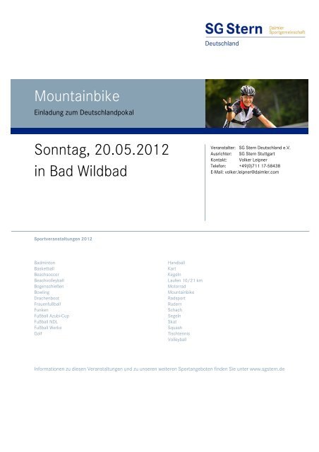 Ausschreibung Mountainbike - SG Stern Deutschland