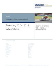 Samstag, 20.04.2013 in Mannheim Kart - SG Stern Deutschland