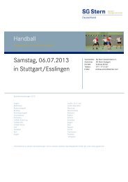 Samstag, 06.07.2013 in Stuttgart/Esslingen Handball - SG Stern ...