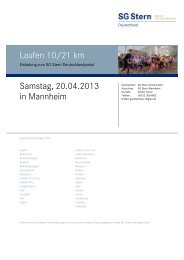 Ausschreibung Laufen 10/21 km - SG Stern Deutschland