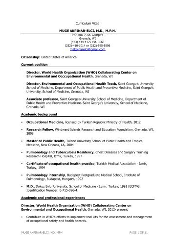to view complete Curriculum Vitae - St. George's University