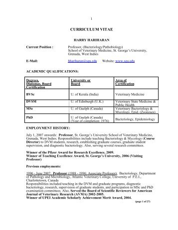 CURRICULUM VITAE - St. George's University