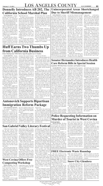 February 6, 2013 - San Gabriel Valley Examiner