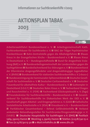 Aktionsplan Tabak 2003 - und Gesundheitswesen