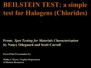 BEILSTEIN TEST - Society for Historical Archaeology
