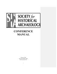 CONFERENCE MANUAL - Society for Historical Archaeology