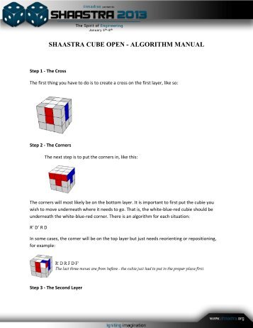 Solving a Rubik's Cube - Basic Algorithm.pdf - Shaastra