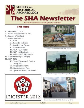 Autumn 2012 - Society for Historical Archaeology