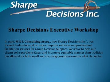 Sharpe Decisions Executive Workshop