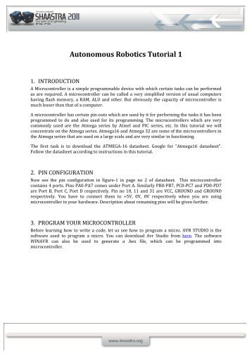 Basic Microcontroller Programming - Shaastra