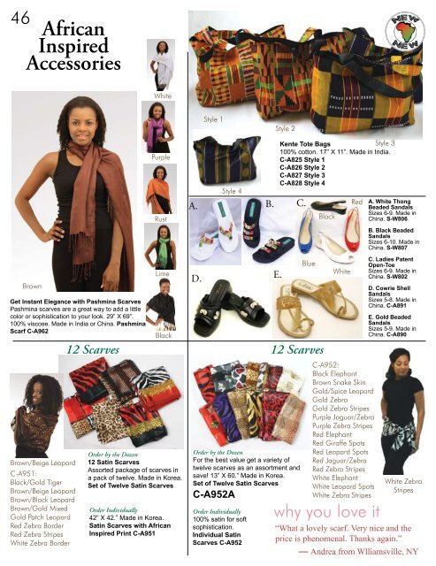 Spring 2011 Retail Catalog - Shades of Africa Ltd