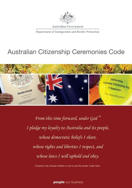 Generelt sagt Mediator amme Australian Citizenship Ceremonies Code