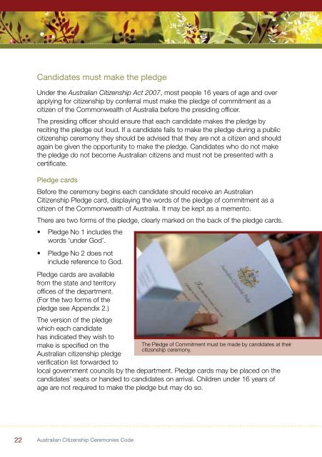 Australian Citizenship Ceremonies Code