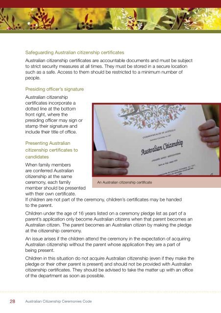 Australian Citizenship Ceremonies Code