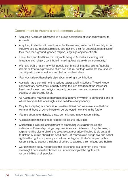 Australian Citizenship Ceremonies Code