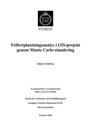 Felfortplantningsanalys i GIS-projekt genom Monte Carlo-simulering