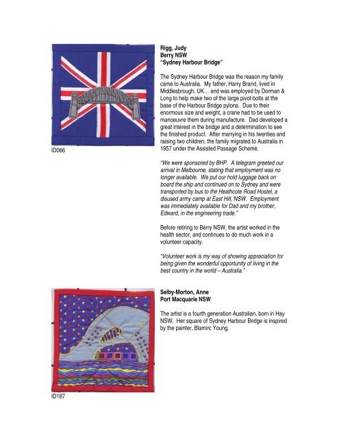 Crafting of an Australian Citizenship Quilt NSW Contributions