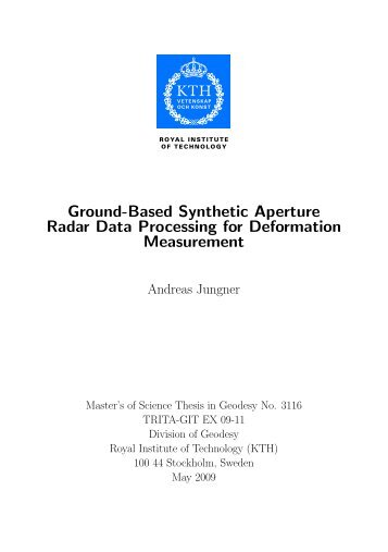 Ground-Based Synthetic Aperture Radar Data Processing for ...