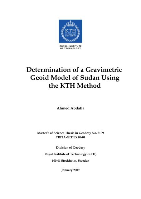Determination of a Gravimetric Geoid Model of Sudan Using the ...