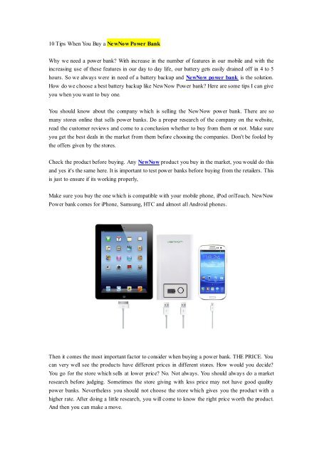10 Tips When You Buy A Newnow Power Bank Pdf