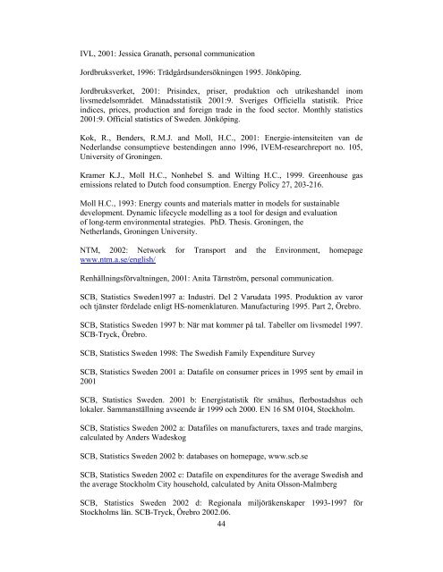 Household Metabolism in the Five Cities.