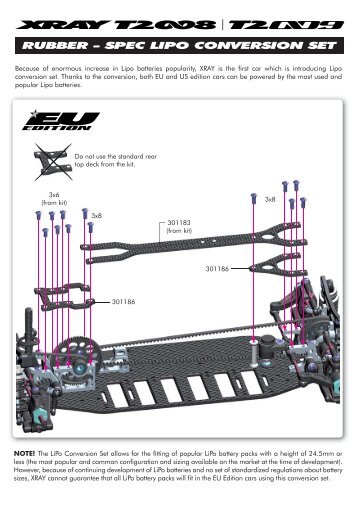 XRAY T2 009 EU Lipo Conversion Set