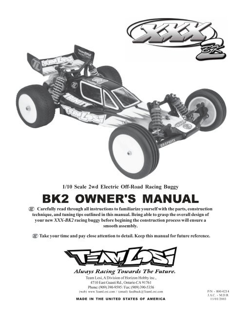 Brian Kinwald XXX BK2 - Team Losi Racing