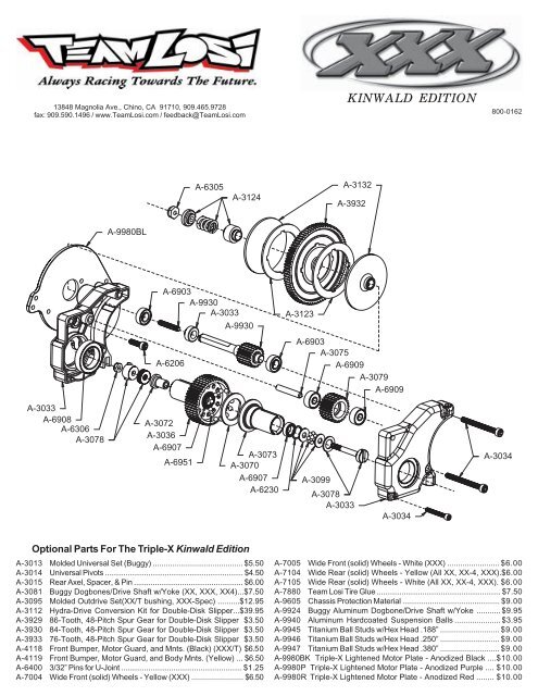 Exploded View Price List - Losi