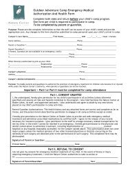 Outdoor Adventure Camp Emergency Medical Authorization And ...