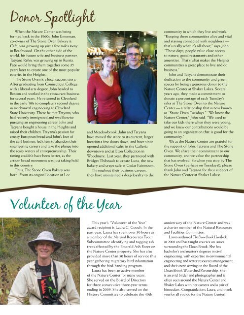 Report to the Community 2011-2012 - Nature Center at Shaker Lakes