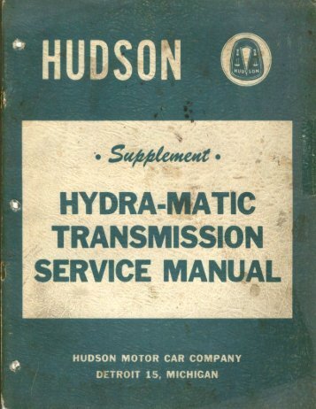 1952 - 1953 Hydra-Matic Manual Supplement