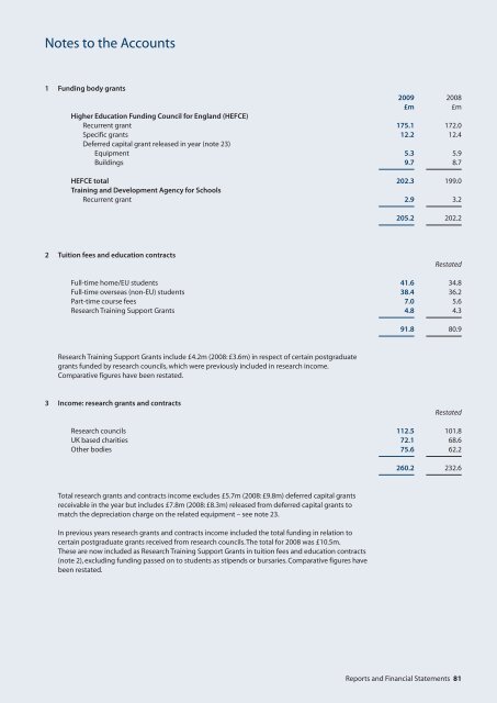 Reports and Financial statements 2009 - the University Offices ...