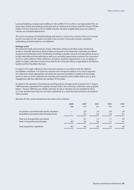 Reports and Financial statements 2009 - the University Offices ...