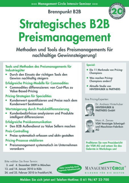 Strategisches B2B Preismanagement - Hinterhuber & Partners