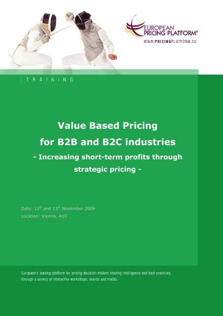 Value Based Pricing for B2B and B2C industries - Hinterhuber ...