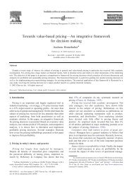 Towards value-based pricingâAn integrative framework for decision ...