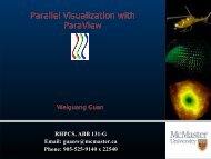 Parallel Visualization with ParaView - SHARCNet