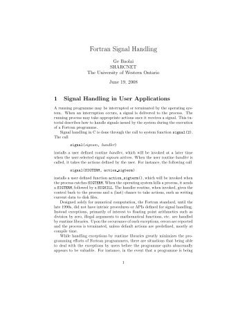 Fortran Signal Handling - SHARCNet