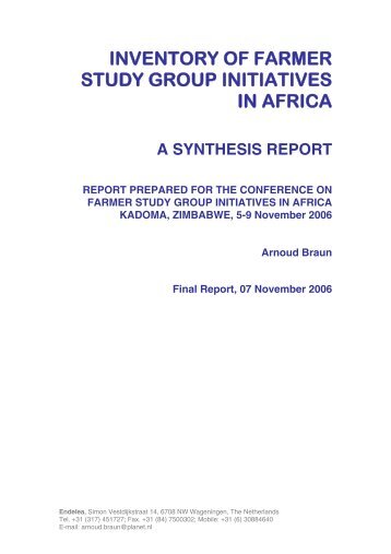 inventory of farmer study group initiatives in africa - Share4Dev.info