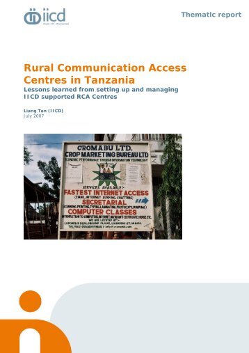 Rural Communication Access Centres in Tanzania - IICD