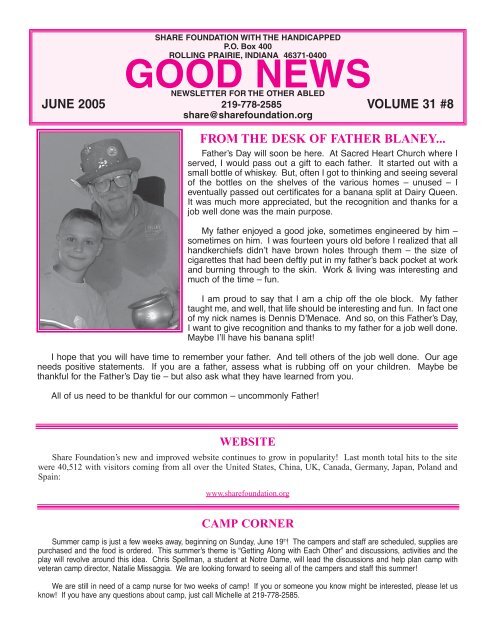 JUNE 2005 NEWSLETTER - Share Foundation