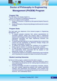 Doctor of Philosophy in Engineering Management (PhDEM) Program