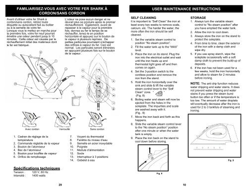 OWNER'S MANUAL MANUAL DEL PROPIETARIO GUIDE ... - Shark