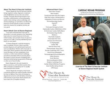 our Cardiac Rehab Program brochure - Sharon Regional Health ...