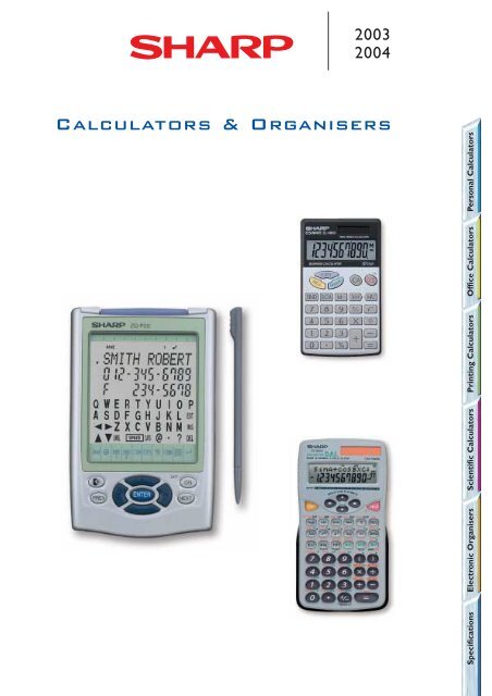 Calculator and Organizers 2003-2004 Brochure GB - Sharp