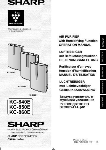 KC-840E/850E/860E Operation-Manual GB - Sharp